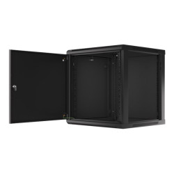 Lanberg Rack cabinet 19" wall-mount 12U/600x600 for self-assembly with metal door (flat pack), black | Lanberg