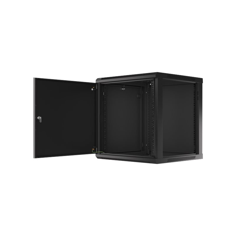Lanberg Rack cabinet 19" wall-mount 12U/600x600 for self-assembly with metal door (flat pack), black | Lanberg