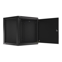 Lanberg Rack cabinet 19" wall-mount 12U/600x600 for self-assembly with metal door (flat pack), black | Lanberg