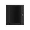 Lanberg Rack cabinet 19" wall-mount 15U/600x600 (flat pack) with glass door V2, black | Lanberg