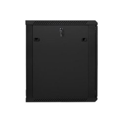 Lanberg Rack cabinet 19" wall-mount 15U/600x600 (flat pack) with glass door V2, black | Lanberg