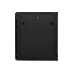 Lanberg Rack cabinet 19" wall-mount 15U/600x600 (flat pack) with glass door V2, black | Lanberg