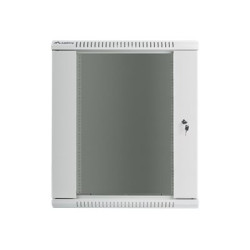 Lanberg Rack cabinet 19" wall-mount 15U/600x600 (flat pack) with glass door V2, grey | Lanberg