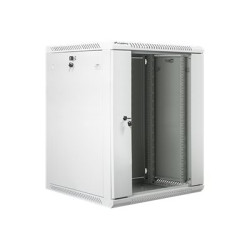 Lanberg Rack cabinet 19" wall-mount 15U/600x600 (flat pack) with glass door V2, grey | Lanberg