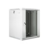 Lanberg Rack cabinet 19" wall-mount 15U/600x600 (flat pack) with glass door V2, grey | Lanberg