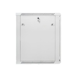 Lanberg Rack cabinet 19" wall-mount 15U/600x600 (flat pack) with glass door V2, grey | Lanberg