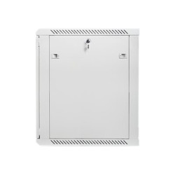 Lanberg Rack cabinet 19" wall-mount 15U/600x600 (flat pack) with glass door V2, grey | Lanberg