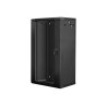 Lanberg Rack cabinet 19" wall-mount 22U/600x450 (flat pack) with glass door V2, black | Lanberg