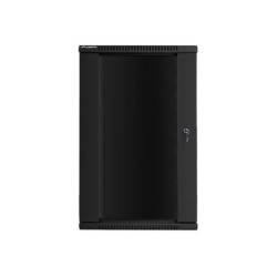 Lanberg Rack cabinet 19" wall-mount 22U/600x450 (flat pack) with glass door V2, black | Lanberg