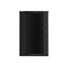 Lanberg Rack cabinet 19" wall-mount 22U/600x450 (flat pack) with glass door V2, black | Lanberg