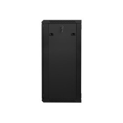 Lanberg Rack cabinet 19" wall-mount 22U/600x450 (flat pack) with glass door V2, black | Lanberg