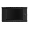 Lanberg Rack cabinet 19" wall-mount 6U/600x450 (flat pack) with glass door V2, black | Lanberg