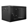 Lanberg Rack cabinet 19" wall-mount 6U/600x450 (flat pack) with glass door V2, black | Lanberg