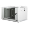 Lanberg Rack cabinet 19" wall-mount 6U/600x450 (flat pack) with glass door V2, grey | Lanberg
