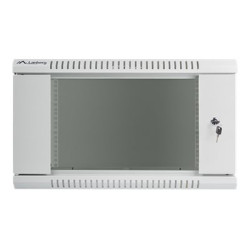 Lanberg Rack cabinet 19" wall-mount 6U/600x450 (flat pack) with glass door V2, grey | Lanberg