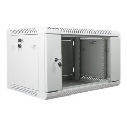 Lanberg Rack cabinet 19" wall-mount 6U/600x450 (flat pack) with glass door V2, grey | Lanberg