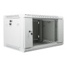 Lanberg Rack cabinet 19" wall-mount 6U/600x450 (flat pack) with glass door V2, grey | Lanberg