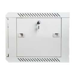 Lanberg Rack cabinet 19" wall-mount 6U/600x450 (flat pack) with glass door V2, grey | Lanberg