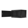 Lanberg Rack cabinet 19" wall-mount 6U/600x450 for self-assembly with metal door (flat pack), black | Lanberg