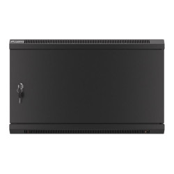 Lanberg Rack cabinet 19" wall-mount 6U/600x450 for self-assembly with metal door (flat pack), black | Lanberg