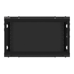 Lanberg Rack cabinet 19" wall-mount 6U/600x450 for self-assembly with metal door (flat pack), black | Lanberg