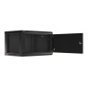 Lanberg Rack cabinet 19" wall-mount 6U/600x450 for self-assembly with metal door (flat pack), black | Lanberg