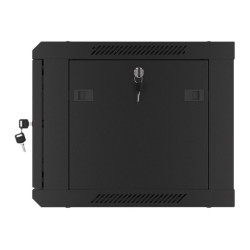Lanberg Rack cabinet 19" wall-mount 6U/600x450 for self-assembly with metal door (flat pack), black | Lanberg
