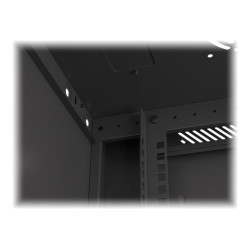 Lanberg Rack cabinet 19" wall-mount 6U/600x450 for self-assembly with metal door (flat pack), black | Lanberg