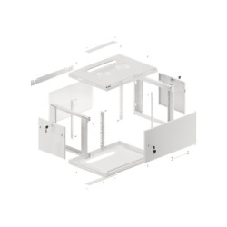 Lanberg Rack cabinet 19" wall-mount 6U/600x450 for self-assembly with metal door (flat pack), grey | Lanberg