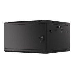 Lanberg Rack cabinet 19" wall-mount 6U/600x600 for self-assembly with metal door (flat pack), black | Lanberg