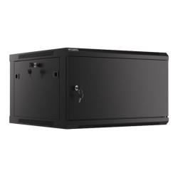 Lanberg Rack cabinet 19" wall-mount 6U/600x600 for self-assembly with metal door (flat pack), black | Lanberg