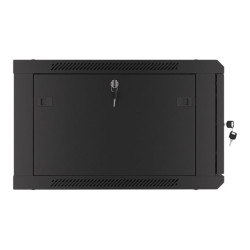Lanberg Rack cabinet 19" wall-mount 6U/600x600 for self-assembly with metal door (flat pack), black | Lanberg
