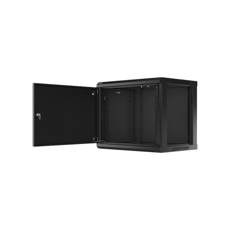 Lanberg Rack cabinet 19" wall-mount 9U/600x450 for self-assembly with metal door (flat pack), black | Lanberg