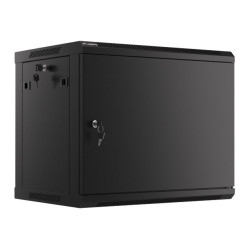 Lanberg Rack cabinet 19" wall-mount 9U/600x450 for self-assembly with metal door (flat pack), black | Lanberg