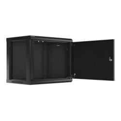 Lanberg Rack cabinet 19" wall-mount 9U/600x450 for self-assembly with metal door (flat pack), black | Lanberg