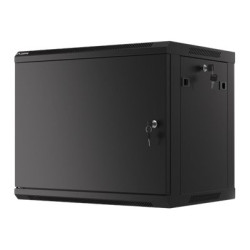 Lanberg Rack cabinet 19" wall-mount 9U/600x450 for self-assembly with metal door (flat pack), black | Lanberg
