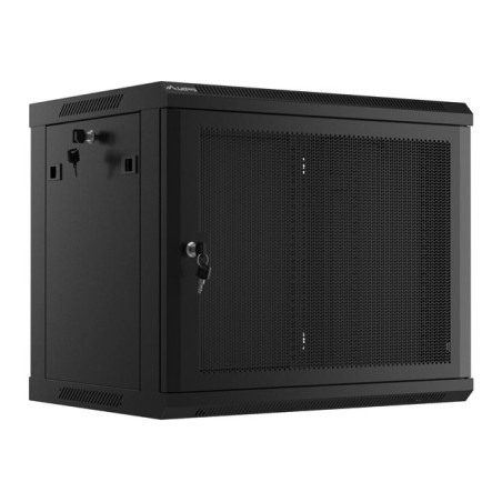 Lanberg Rack cabinet 19" wall-mount 9U/600x450 with perforated door (flat pack), black | Lanberg