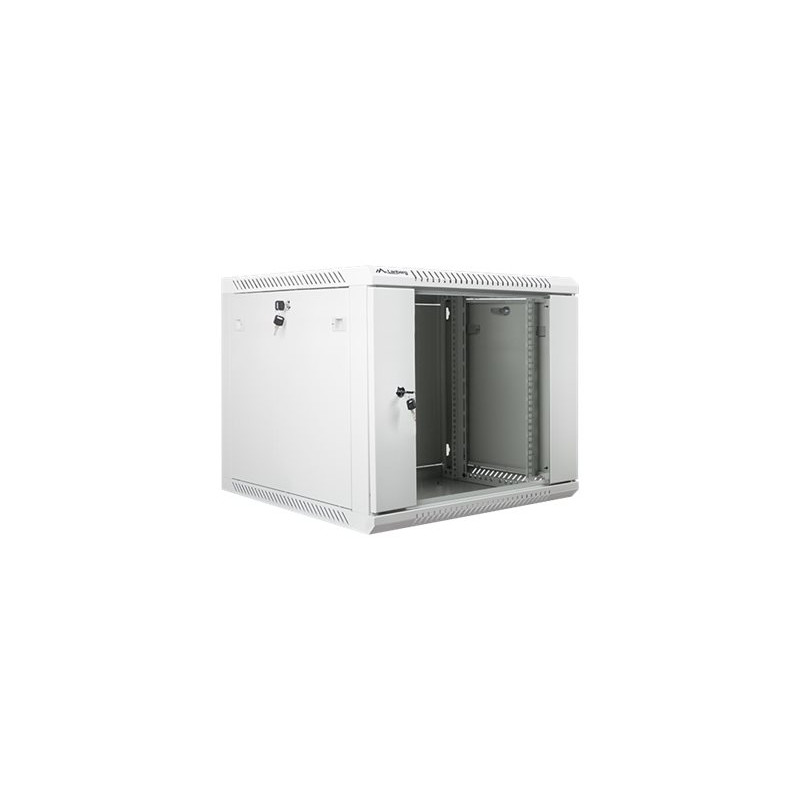 Lanberg Rack cabinet 19" wall-mount 9U/600x600 (flat pack) with glass door V2, grey | Lanberg