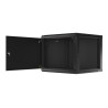 Lanberg Rack cabinet 19" wall-mount 9U/600x600 (flat pack) for self-assembly with metal door, black | Lanberg