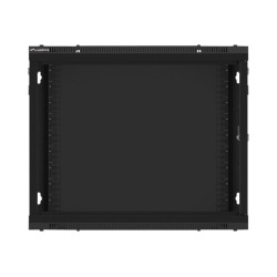 Lanberg Rack cabinet 19" wall-mount 9U/600x600 (flat pack) for self-assembly with metal door, black | Lanberg