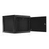 Lanberg Rack cabinet 19" wall-mount 9U/600x600 (flat pack) for self-assembly with metal door, black | Lanberg