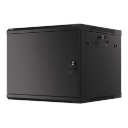 Lanberg Rack cabinet 19" wall-mount 9U/600x600 (flat pack) for self-assembly with metal door, black | Lanberg