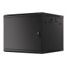 Lanberg Rack cabinet 19" wall-mount 9U/600x600 (flat pack) for self-assembly with metal door, black | Lanberg