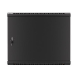 Lanberg Rack cabinet 19" wall-mount 9U/600x600 (flat pack) for self-assembly with metal door, black | Lanberg