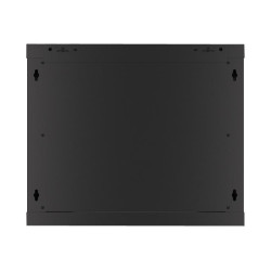 Lanberg Rack cabinet 19" wall-mount 9U/600x600 (flat pack) for self-assembly with metal door, black | Lanberg