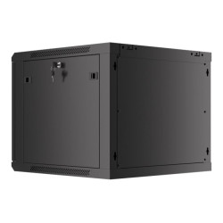 Lanberg Rack cabinet 19" wall-mount 9U/600x600 (flat pack) for self-assembly with metal door, black | Lanberg
