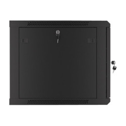 Lanberg Rack cabinet 19" wall-mount 9U/600x600 (flat pack) for self-assembly with metal door, black | Lanberg
