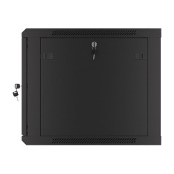 Lanberg Rack cabinet 19" wall-mount 9U/600x600 (flat pack) for self-assembly with metal door, black | Lanberg