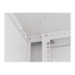 Lanberg Rack cabinet 19" wall-mount 9U/600x600 (flat pack) for self-assembly with metal door, grey | Lanberg