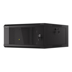 Lanberg Rack cabinet 19" wall-mounted 4U 600 fast assembly (flat pack), black | Lanberg